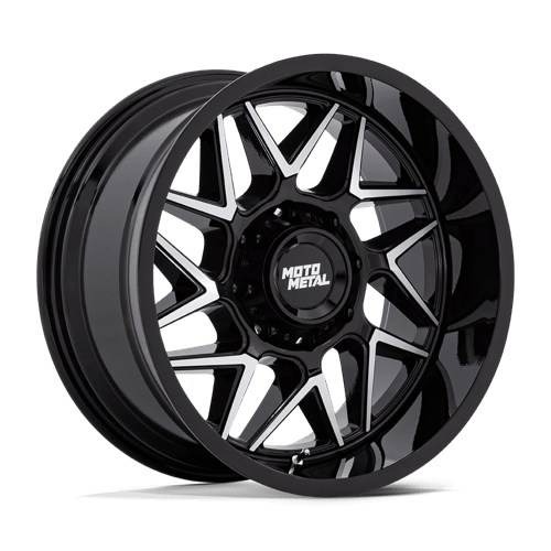 Moto Metal MO812 TURBINE Gloss Black W/ Machined Face 20x9 +20 6X139.7 106.1