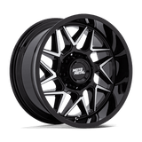 Moto Metal MO812 TURBINE Gloss Black W/ Machined Face 20x9 +20 6X139.7 106.1