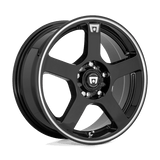 Motegi MR116 FS5 Gloss Black W/ Machined Flange 17x7 +40 5X100/5X114.3 72.6