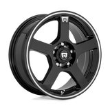 Motegi MR116 FS5 Gloss Black W/ Machined Flange 17x7 +40 5X105/5X114.3 72.6