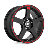 Motegi MR116 FS5 Matte Black W/ Red Stripe 17x7 +40 4X100/4X114.3 72.6