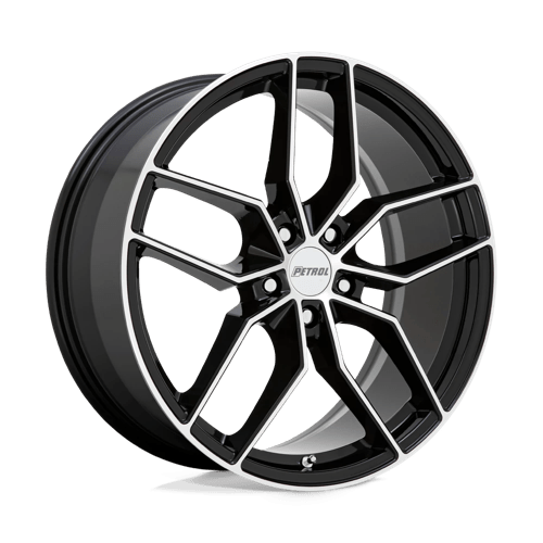 Petrol P5C Gloss Black W/ Machined Face 18x8 +40 5X112 66.56
