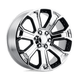 Performance Replicas PR113 Chrome W/ Matte Black Accents 22x9 +24 6X139.7 78.1