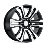 Performance Replicas PR182 Gloss Black Machined 22x9 +24 6X139.7 78.1