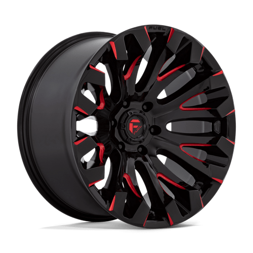 Fuel D829 QUAKE Gloss Black Milled Red Tint 20x10 -18 6X139.7 106.1