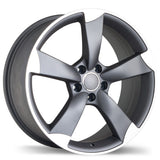 Replika R134A Matte Gunmetal with Machined Face 19x8.5 +35 5x112 66.5