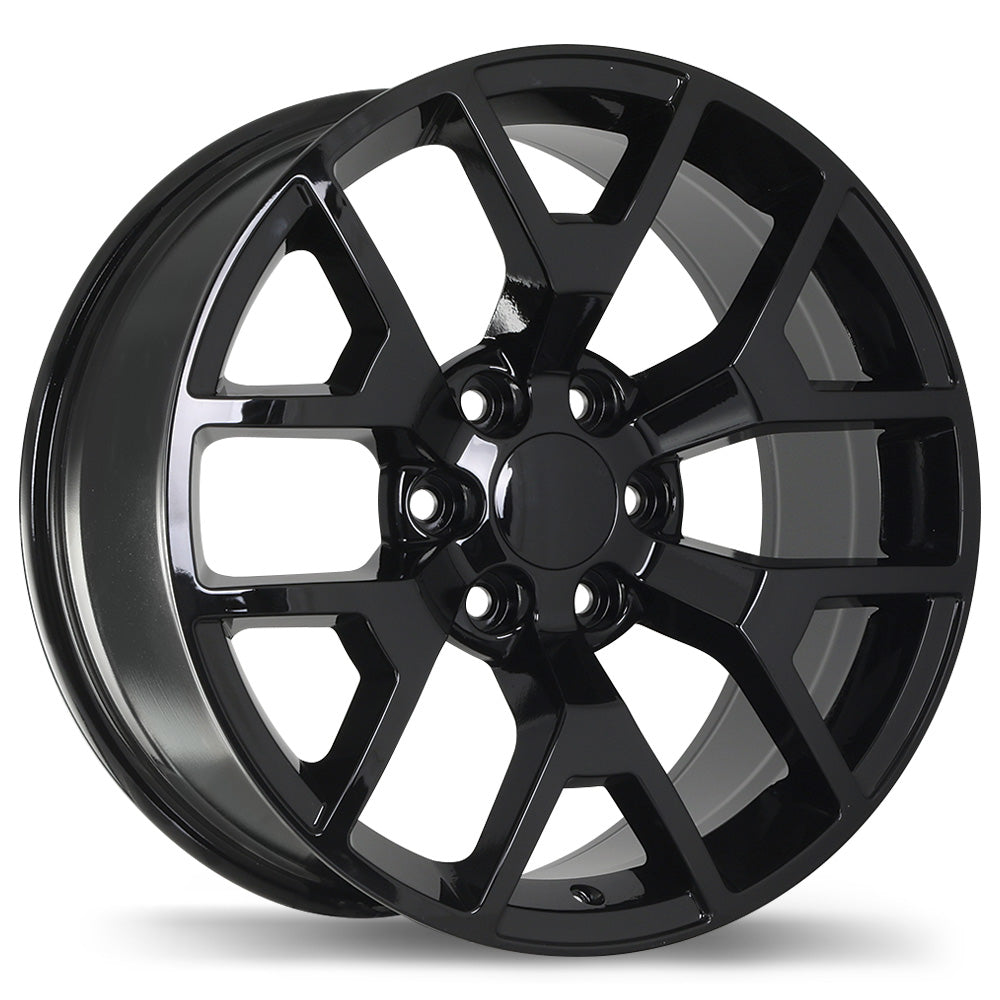 Replika R162A Gloss Black 22x9.0 +27 6x139.7 78.1