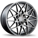 Replika R208 Gloss Gunmetal with Machined Face 19x9.5 +40 5x120 72.6