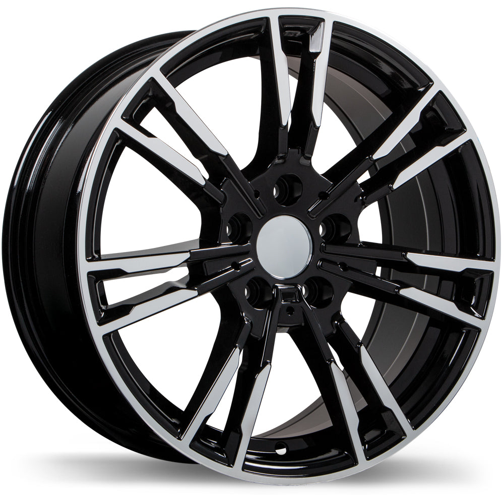 Replika R231 Gloss Black with Machined Face 19x8.5 +25 5x112 66.6