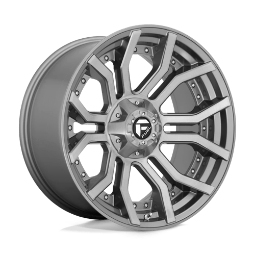 Fuel D713 RAGE PLATINUM Brushed Gun Metal Tinted Clear 24x12 -44 5X127/5X139.7 87.1
