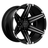 Tuff T12 Satin Black W/ Milled Spokes And Brushed Inserts 20x12 -45 6X139.7 106.1