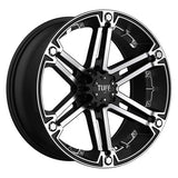 Tuff T01 Flat Black W/ Machined Face And Chrome Inserts 20x9 -13 6X139.7 108
