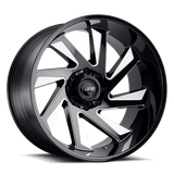 Tuff T1B Gloss Black W/ Milled Spokes 26x14 -72 6X139.7 112.1