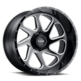 Tuff T2B Gloss Black W/ Milled Spokes 22x12 -45 8X165.1 125.1