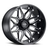 Tuff T3B Gloss Black W/ Milled Spokes 22x12 -45 5X127 71.5