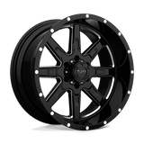 Tuff T15 Gloss Black W/ Milled Spokes 22x10 -19 5X114.3 74.1