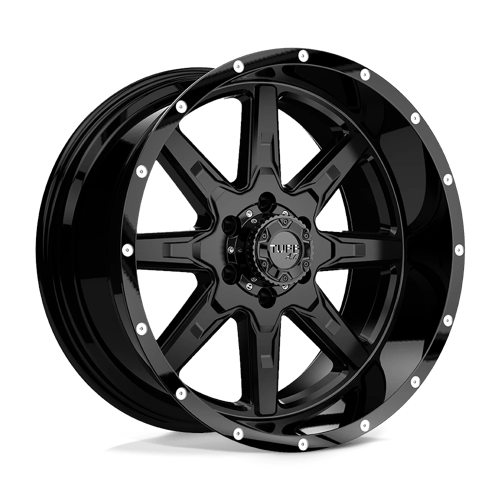 Tuff T15 Satin Black W/ Gloss Black Lip 20x10 -19 6X139.7 106.1