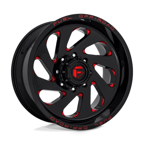 Fuel D638 VORTEX Gloss Black Red Tinted Clear 20x12 -44 6X139.7 106.1