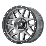XD XD127 BULLY Matte Gray W/ Black Ring 17x9 -12 6X139.7 106.25