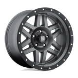 XD XD128 MACHETE Matte Gray W/ Black Ring 17x9 +18 6X135 87.1