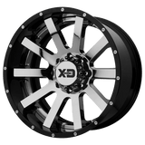 XD XD200 HEIST Chrome Center W/ Gloss Black Milled Lip 20x12 -44 8X180 124.2