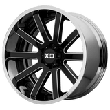 XD XD200 HEIST Gloss Black Milled Center W/ Chrome Lip 22x10 -18 5X139.7 78