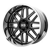 XD XD201 GRENADE Gloss Black Milled Center W/ Chrome Lip 22x10 -18 5X139.7 78