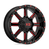 XD XD838 MAMMOTH Gloss Black Milled W/ Red Tint 20x10 -18 5X127/5X139.7 78.3