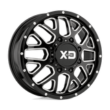 XD XD843 GRENADE DUALLY Gloss Black Milled - Front 20x8.25 +127 8X210 154.3