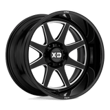 XD XD844 PIKE Gloss Black Milled 22x10 -18 8X180 124.2