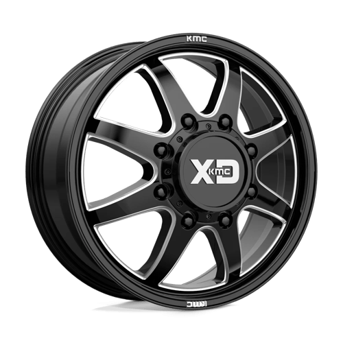 XD XD845 PIKE DUALLY Gloss Black Milled - Front 22x8.25 +105 8X165.1 117