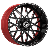 XF OFFROAD XFX-307 Gloss Black Milled W/Red Inner 24x12 -44 6x135/6x139.7 106.4
