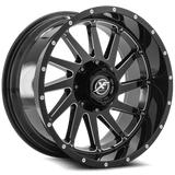 XF OFFROAD XF-216 Gloss Black Milled 20x9 +0 8x165.1/8x180 125.2