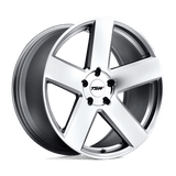 TSW BRISTOL Silver W/ Mirror Cut Face 19x8.5 +40 5X114.3 76.1