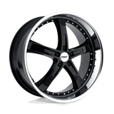 TSW JARAMA Gloss Black W/ Mirror Cut Lip 20x10 +40 5X114.3 76.1