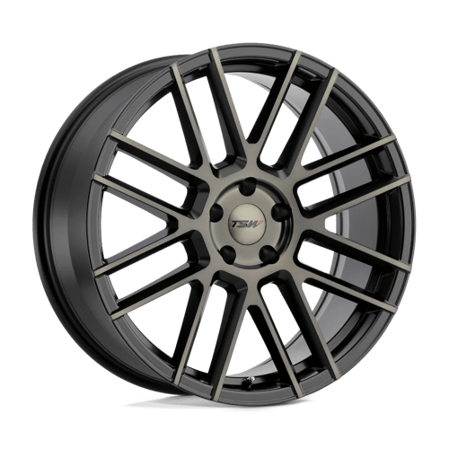TSW MOSPORT Matte Black W/ Machine Face & Dark Tint 18x9.5 +20 5X114.3 76.1