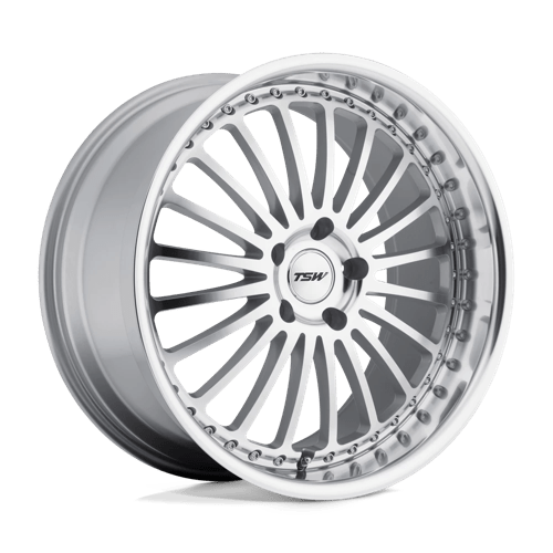 TSW SILVERSTONE Silver W/ Mirror Cut Face & Lip 20x10 +54 5X112 72.1