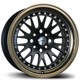 Avid 1 AV-12 BLACK W/ BRONZE LIP 16x8 +25 4X100/4X114.3 73.1