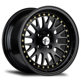 Avid 1 AV-12 MATTE BLACK W/ GOLD 15x8 +25 4X100 73.1
