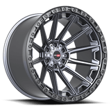 VORTEK VRT-601 Matte Titanium Black Bead Ring 24x10 -12 6x135/6x139.7 106.1