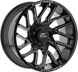 GT OFFROAD AGGRESSION Gloss Black Milled 22x12 -44 8x180 125.2