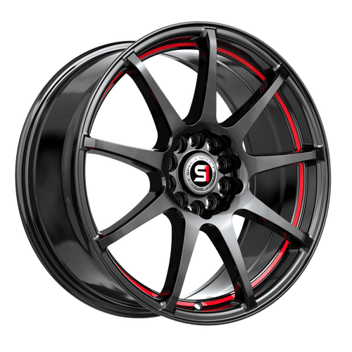 SPEC-1 RACING SP-67 Gloss Black / Red Line 17x7 +42 5x114.3/5x110 73.1
