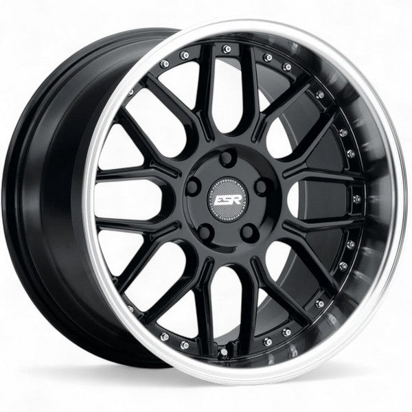 ESR CS18 Gloss Black-Machined Lip 18x9.5 +35 5X112 72.6