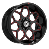 XF OFFROAD XF-233 Gloss Black Milled Red 20x10 -12 6x135/6x139.7 106.4
