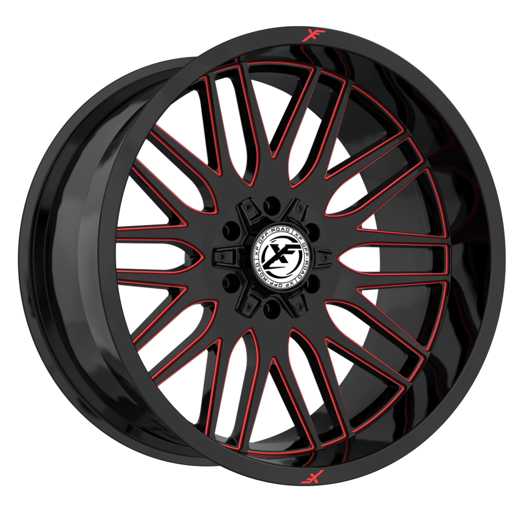 XF OFFROAD XF-240 Black Milled Red 20x9 +0 5x127/5x139.7 78.1