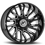 XF OFFROAD XF-230 Gloss Black Milled 20x9 +12 8x165.1/8x170 125.2