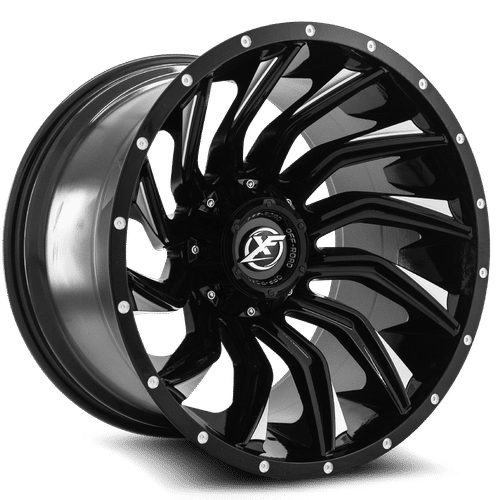 XF OFFROAD XF-224 Gloss Black Milled 20x12 -44 8x165.1/8x180 125.2