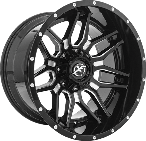 X222 Rim XF OFFROAD XF-222 Gloss Black Milled 22x12 -44 8x165.1/8x170 125.2 ...