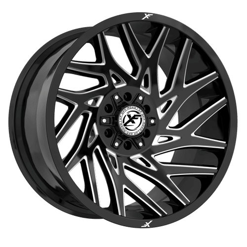 XF OFFROAD XF-229 Gloss Black Milled 20x10 -12 5x127/5x139.7 78.1