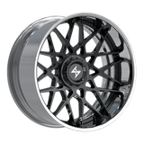 SENTALI BARREL FORGED XTREME BFX5 Polished Lip / Gloss Black Centre 22x10 -24 8x165.1/8x170 125.2